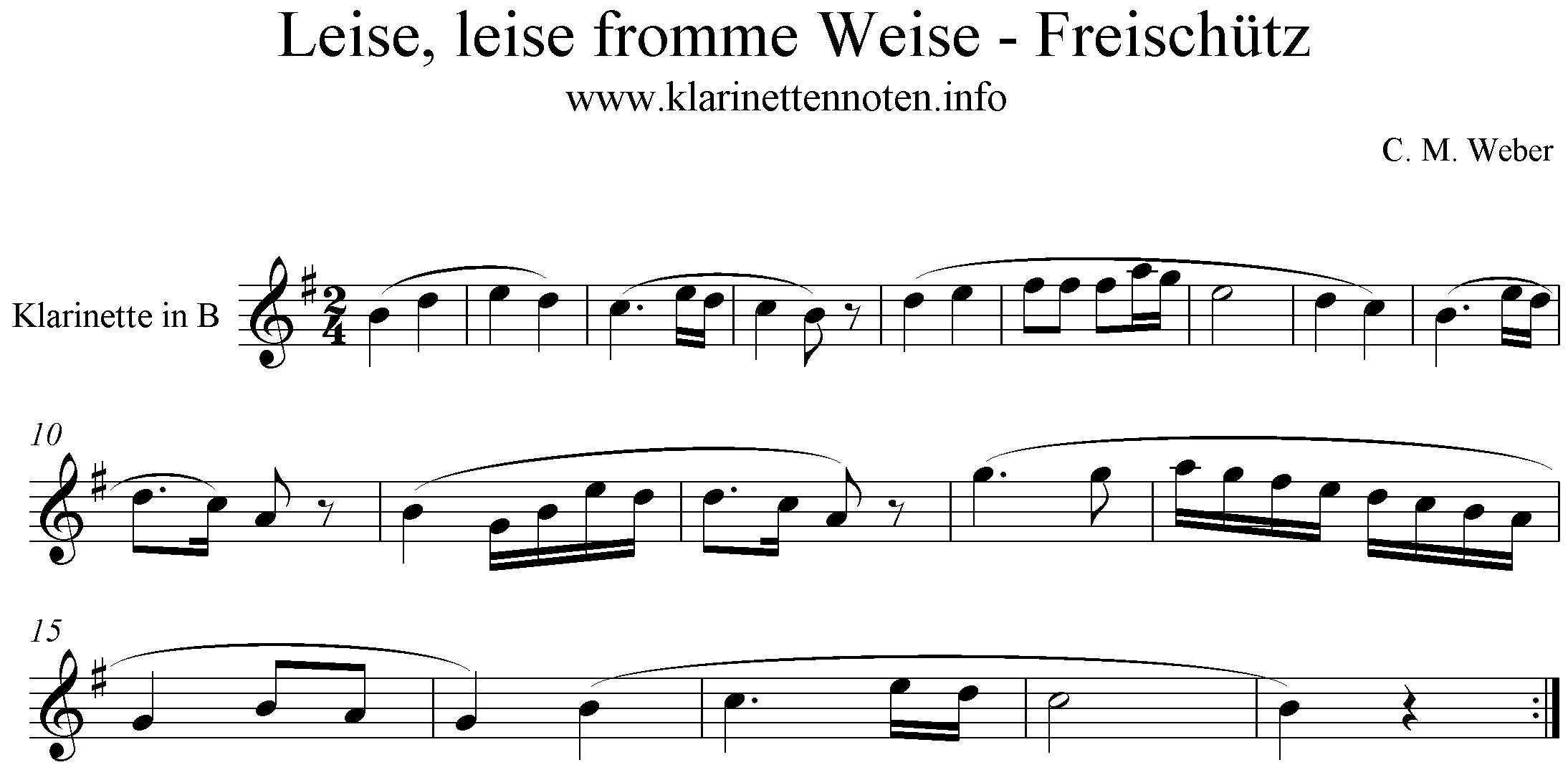 Der Freischütz, Weber, Leise leise fromme Weise, wie nahte mir der Schlummer